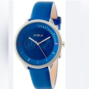Furla Women's R4251102504 METROPOLIS Blue Leather Wristwatch
